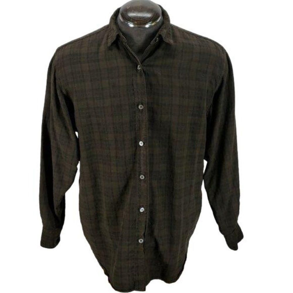 Democracy brown long sleeve button down shirt‎